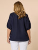 Lino V Neck Top-Navy RC&CO