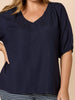 Lino V Neck Top-Navy RC&CO