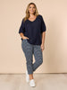 Lino V Neck Top-Navy RC&CO