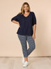Lino V Neck Top-Navy RC&CO