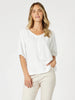 Lino V Neck Top - White RC&CO