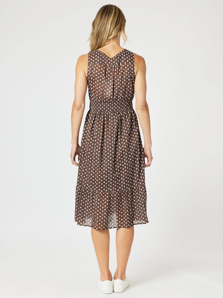 Get Spotty Print Dress - Koko White rc&co