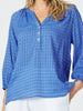 Mykonos Check Blouse - Sardinia Blue