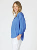 Mykonos Check Blouse - Sardinia Blue