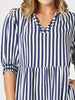 Harlequin Stripe Tier Dress - Navy/White rc&co