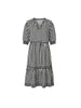 Harlequin Stripe Tier Dress - Black/White rc&co