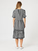 Harlequin Stripe Tier Dress - Black/White