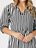 Harlequin Stripe Tier Dress - Black/White