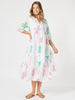 Pina Colada Midi Dress - White Multi