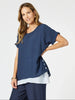 Palma Side Button 2 in 1 Look Top - Navy/White rc&co