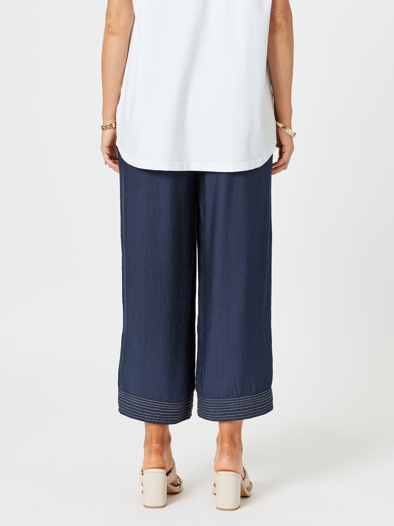 Top Stitch Detail Pant - Navy rc&co