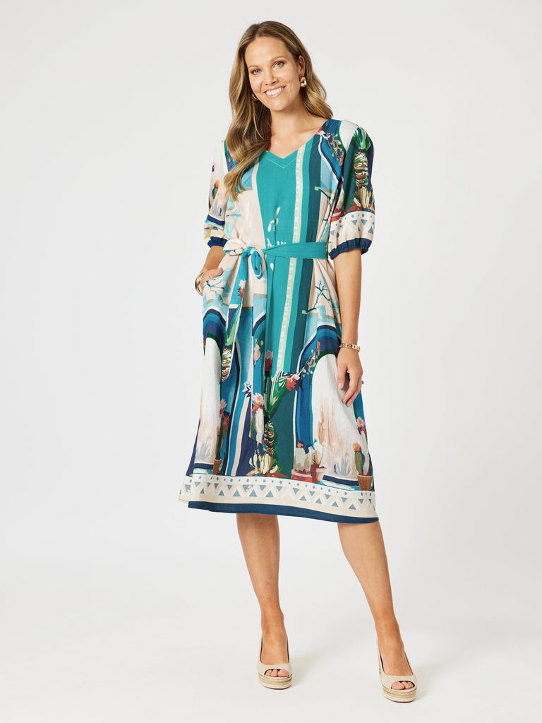 The Tulum Dress - Blue/Multi RC&CO