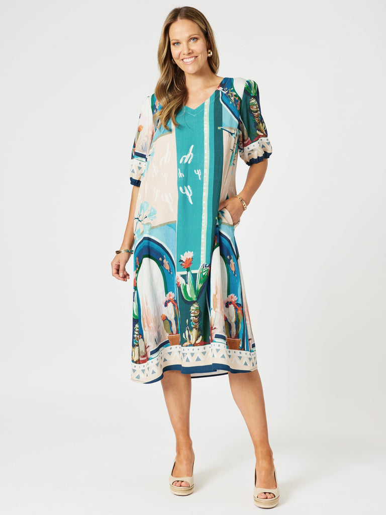 The Tulum Dress - Blue/Multi RC&CO