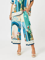 The Tulum Print Wide Leg Pant - Blue/Multi