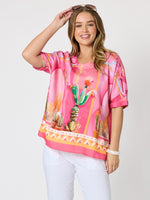 The Tulum Print Shell Top - Pink/Multi