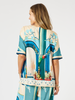 The Tulum Print Shell Top - Blue/Multi