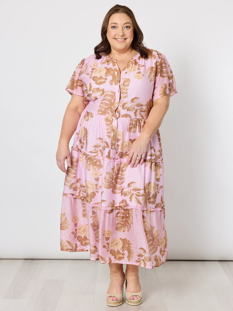 Haiti Floral Print Dress - Pink/Natural RC&CO