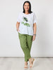Sarah Linen Pleat Hem Pant - Basil RC&CO