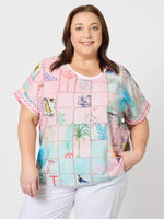 Capri Print Top - Pastel Multi