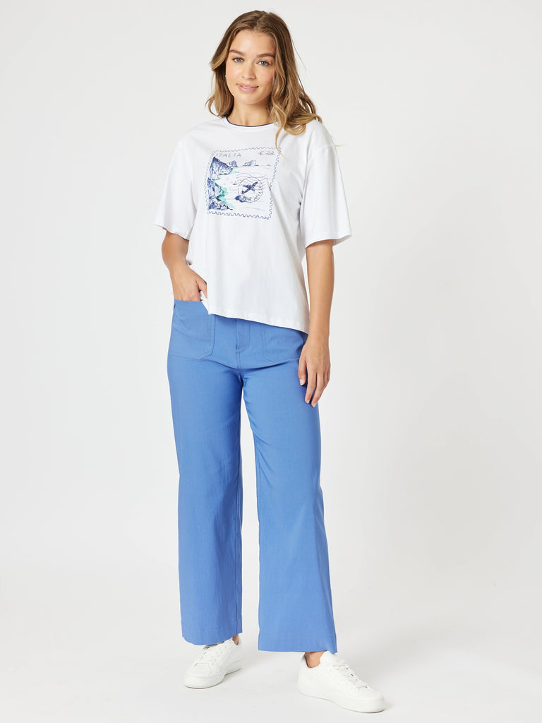 Marine Wide Leg Pant - Blue rc&co