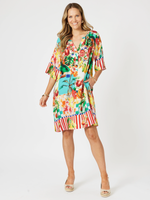 Positano Print Dress - Orange Multi