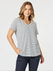 Tonic Stripe Print Tee - Navy/White rc&co