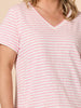 Tonic Stripe Tee - Pink White RC&CO