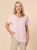 Tonic Stripe Tee - Pink White RC&CO
