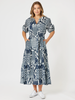 Calabasas Print Dress - Navy/White rc&co