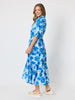 Poppies Floral Print Shirt Dress - Aqua Multi