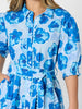 Poppies Floral Print Shirt Dress - Aqua Multi