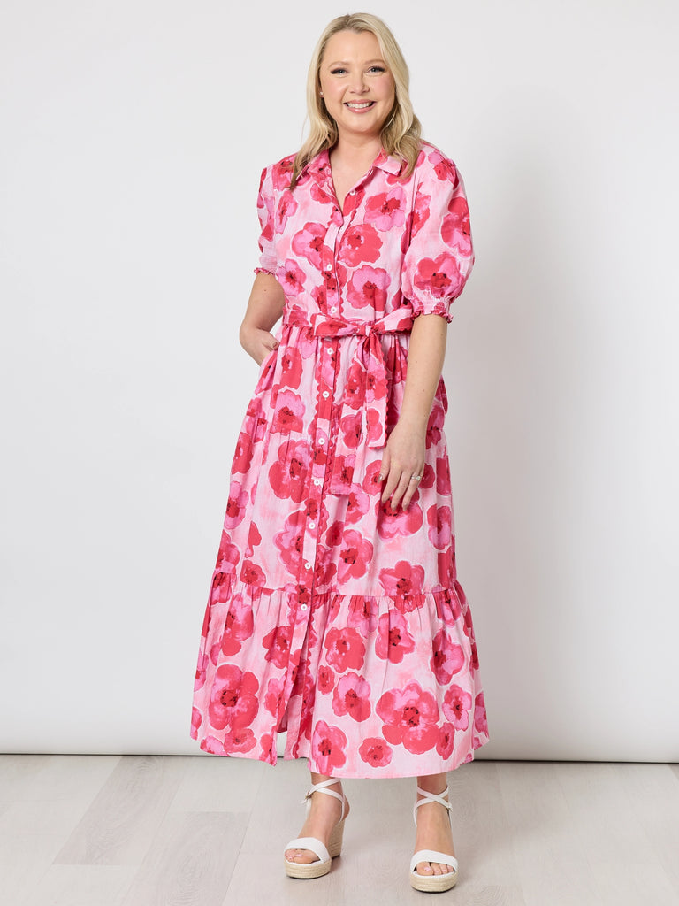 Pink Poppies Floral Print Dress - Pink/Multi rc&co