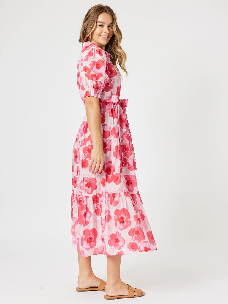 Pink Poppies Floral Print Dress - Pink/Multi rc&co