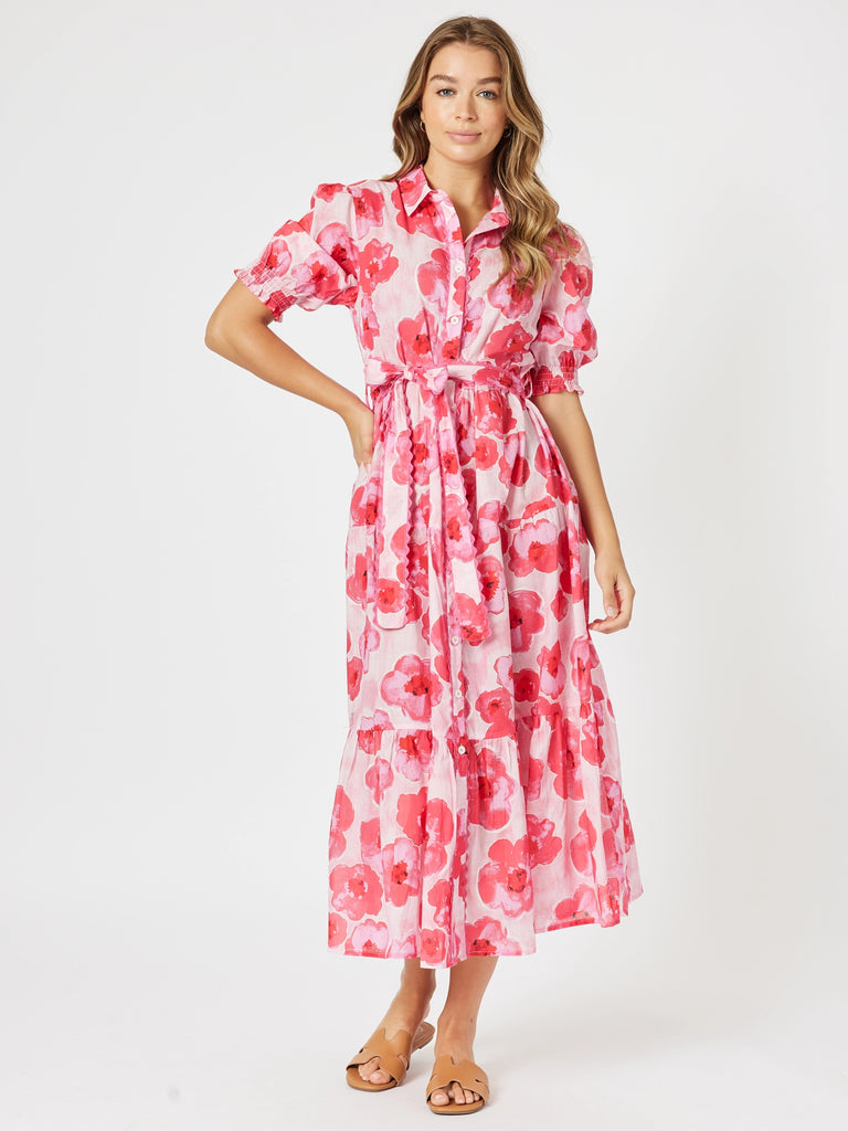 Pink Poppies Floral Print Dress - Pink/Multi rc&co