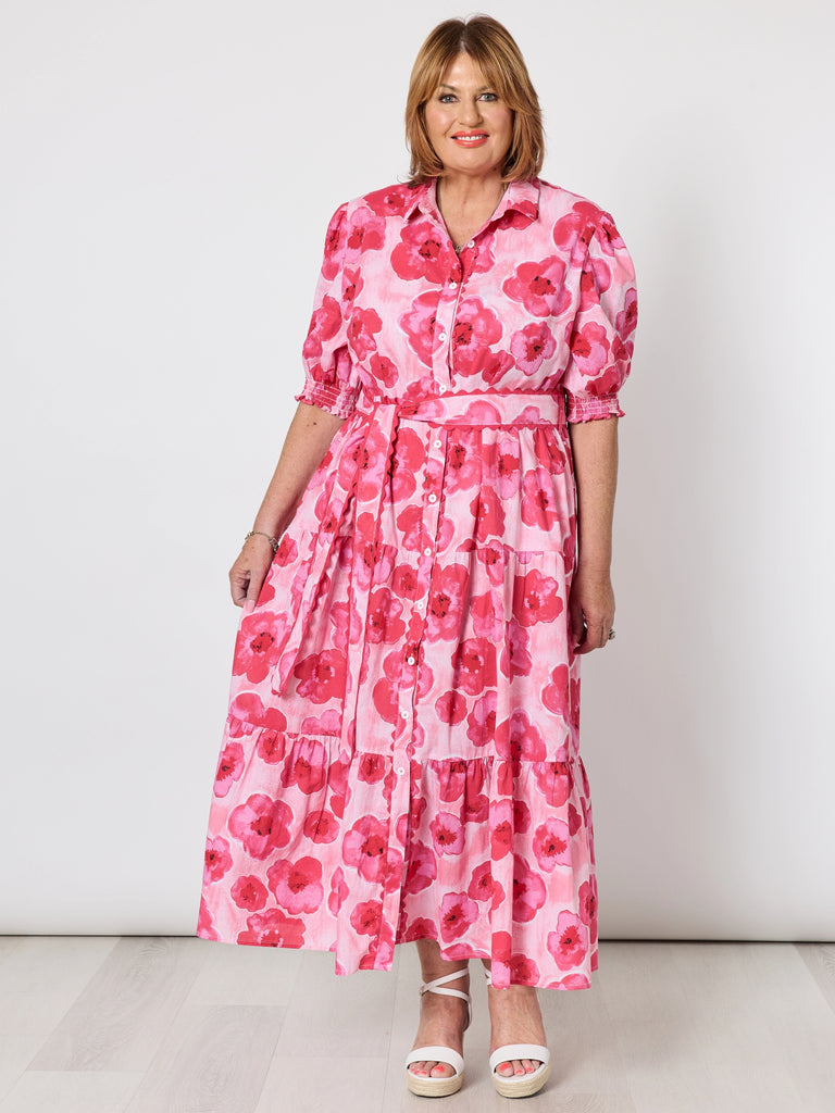 Pink Poppies Floral Print Dress - Pink/Multi rc&co