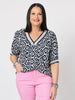 Diamonds Are Forever Print Top - Navy/White