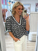 Diamonds Are Forever Print Top - Navy/White