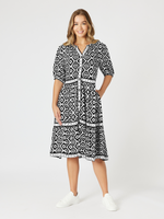 Diamonds are Forever Tier Dress - Black White