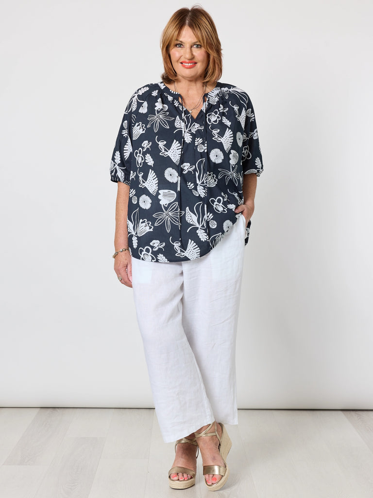 Lino Wide Leg Pant - White RC&CO