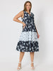 Palm Springs Floral Print Dress - Navy/White