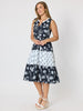 Palm Springs Floral Print Dress - Navy/White