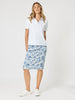 Alexandria Floral Print Skirt - Blue/White