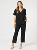 Maggie V Neck Travel Top - Black rc&co
