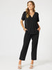 Maggie V Neck Travel Top - Black rc&co