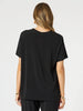 Maggie V Neck Travel Top - Black rc&co