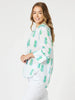 Pineapple Pina Colada Print Sheer Shirt - White Multi rc&co