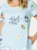 Destination Print Shift Dress - Pale Blue rc&co