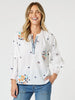 Birdie Embroidered Blouse - White Multi