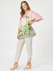 Toucan Print V Neck Top - Pink rc&co