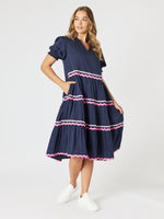 Ric Rac Dress - Navy